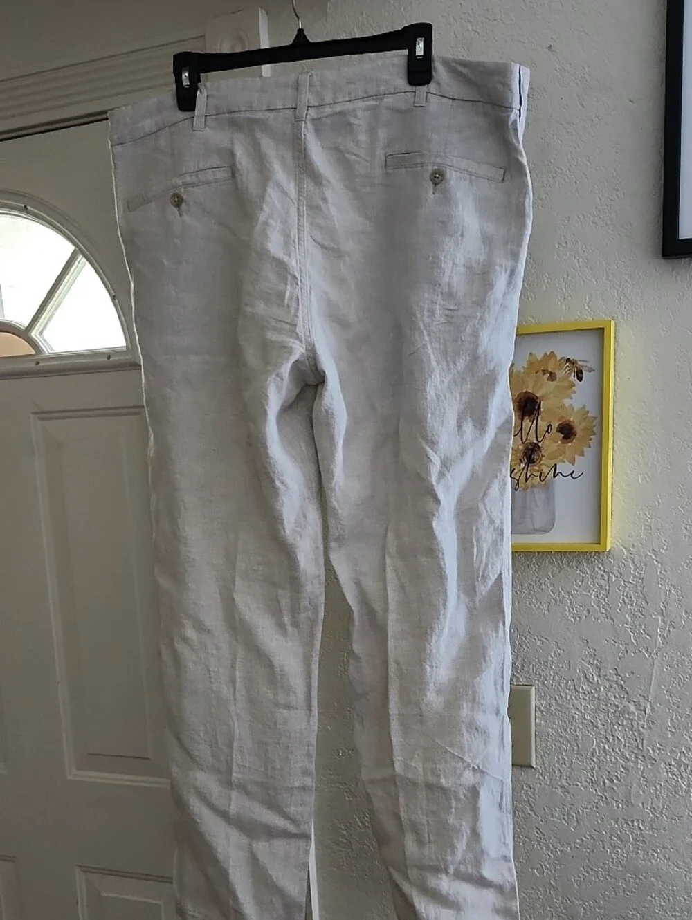 Joseph Abboud Men's Linen Pants 40x32 Beige Flat Front Summer Beach Tapered